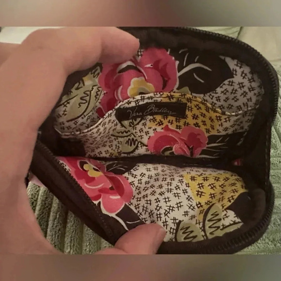 VERA BRADLEY Espresso Brown  Small Zippered Wristlet - Picture 3 of 4